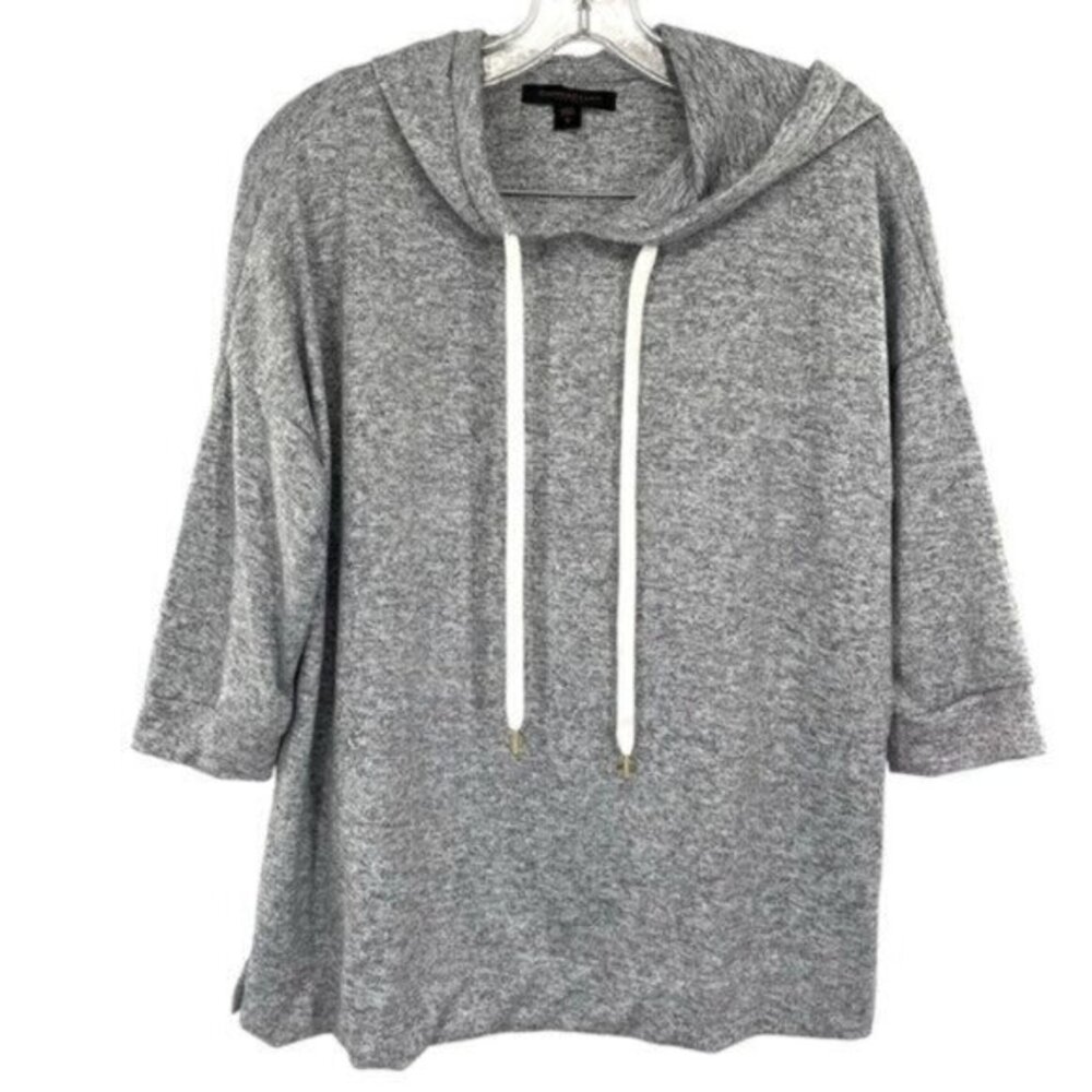 Donna Karen Loungewear Gray Hoodie Drawstring Soft Pullover